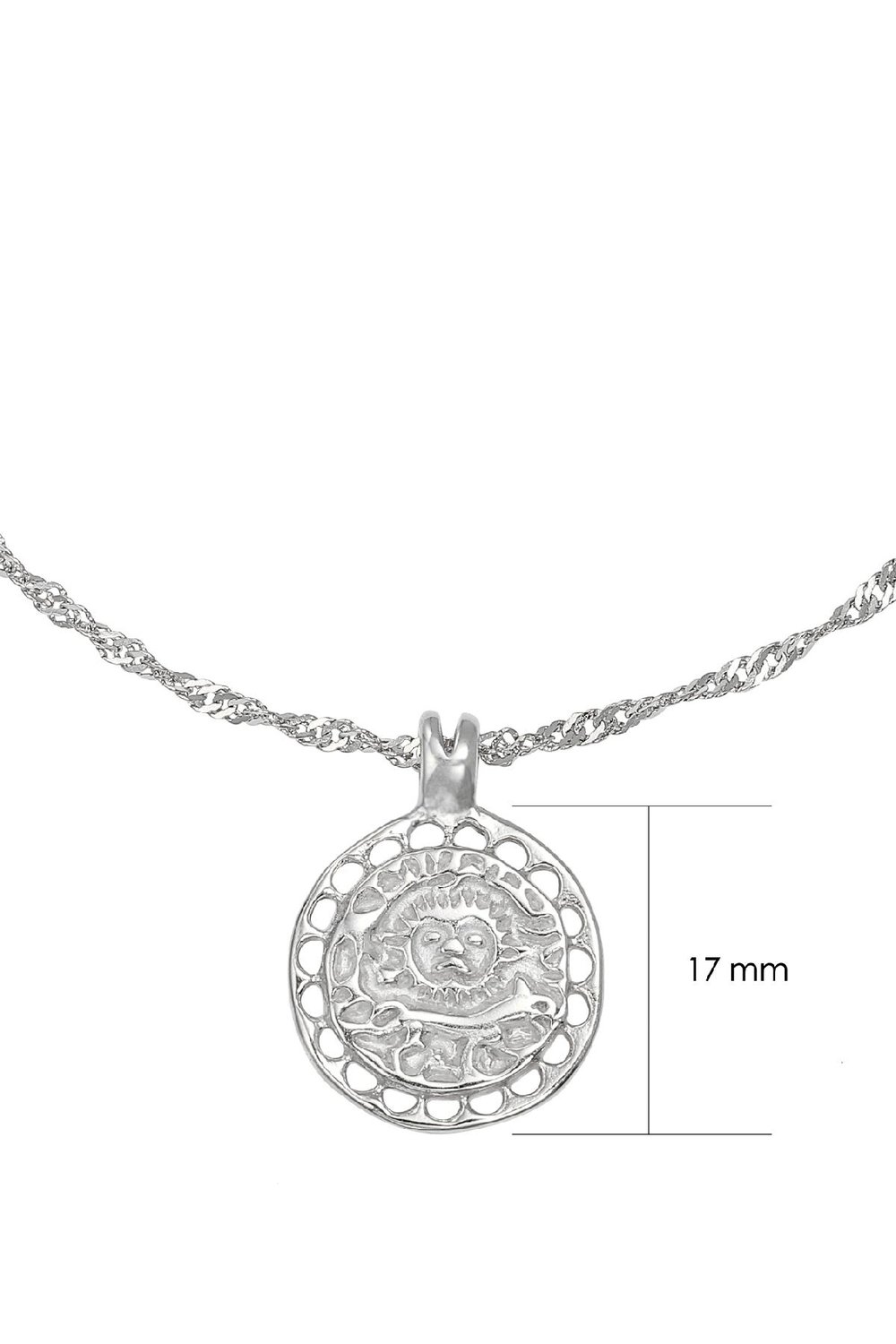 Collier Mr. Sun Argenté Acier inoxydable h5Image3